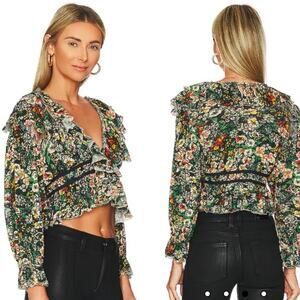 NWT Free People Rudi Ruffle Top Women's Large